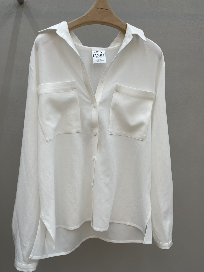 PLUS HONG-P韓國代購女裝新品推薦職業襯衫蕾絲衫雙口袋LORA FAMILY/PLUS HONG襯衫/蕾絲衫