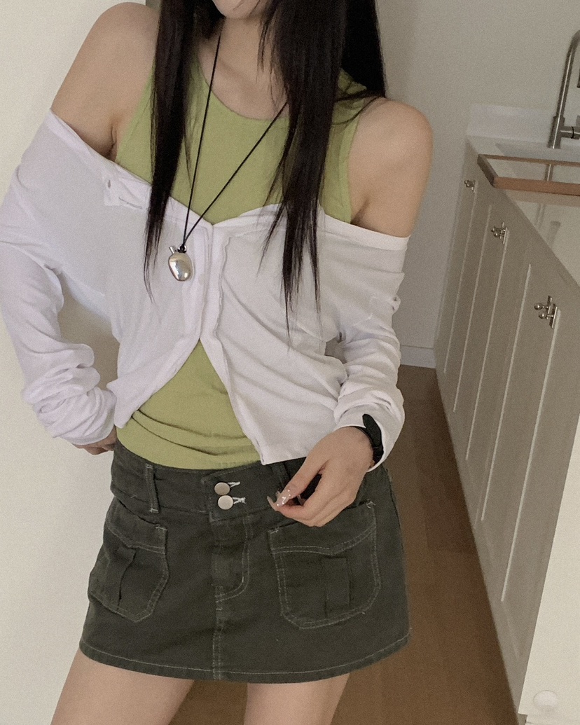 OURWAVE/OUR ROOM韓國直郵女士新品熱賣時尚長袖T恤開衫Our Wave/Our Room長袖T恤