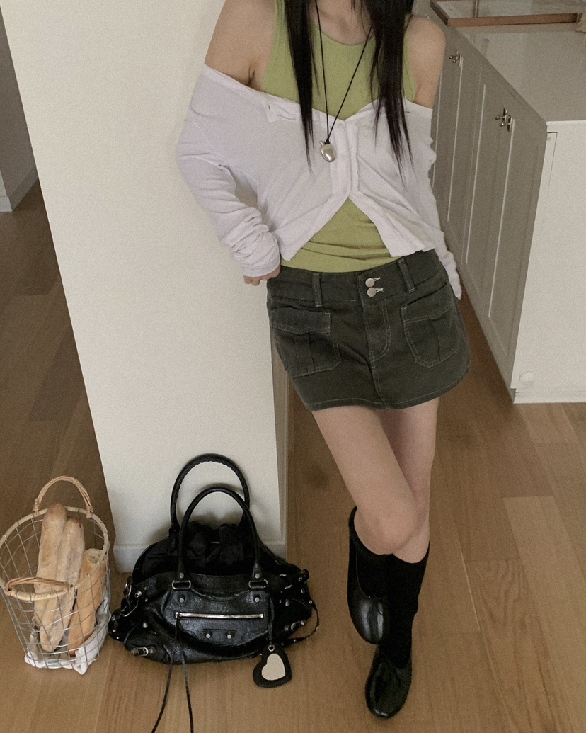 OURWAVE/OUR ROOM韓國直郵女士新品熱賣時尚長袖T恤開衫Our Wave/Our Room長袖T恤