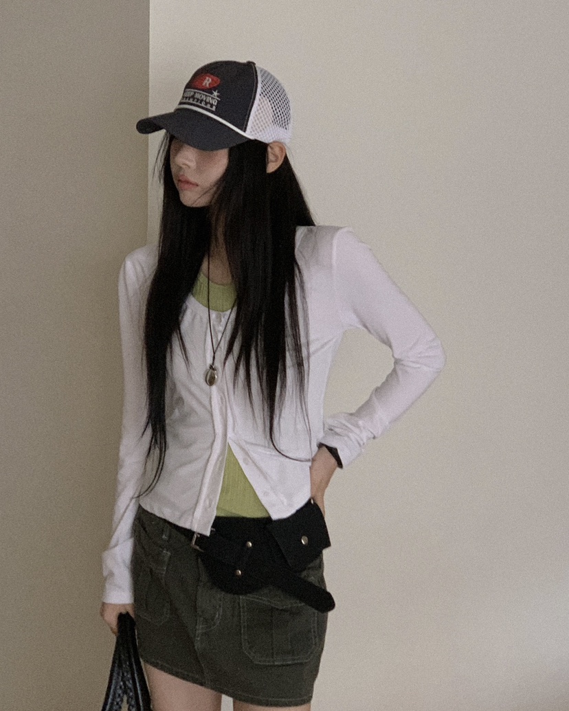 OURWAVE/OUR ROOM韓國直郵女士新品熱賣時尚長袖T恤開衫Our Wave/Our Room長袖T恤