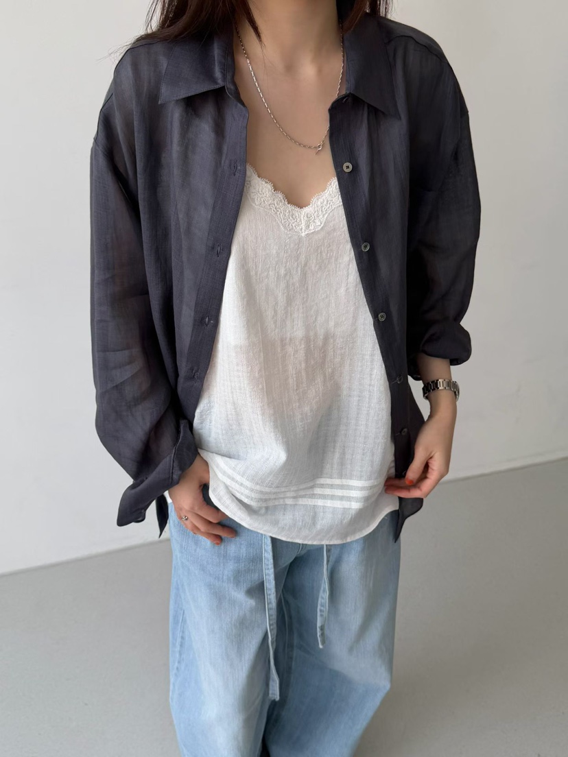 ARKIE/TAF韓國直郵女士新款推薦熱賣人氣襯衫蕾絲衫亞麻布ARKIE/TAF襯衫/蕾絲衫