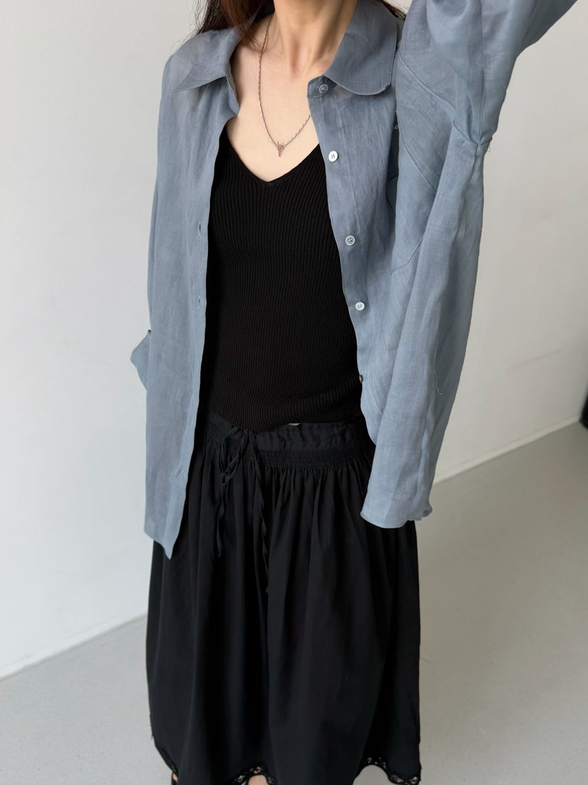 ARKIE/TAF韓國直郵女士新款推薦熱賣人氣襯衫蕾絲衫亞麻布ARKIE/TAF襯衫/蕾絲衫