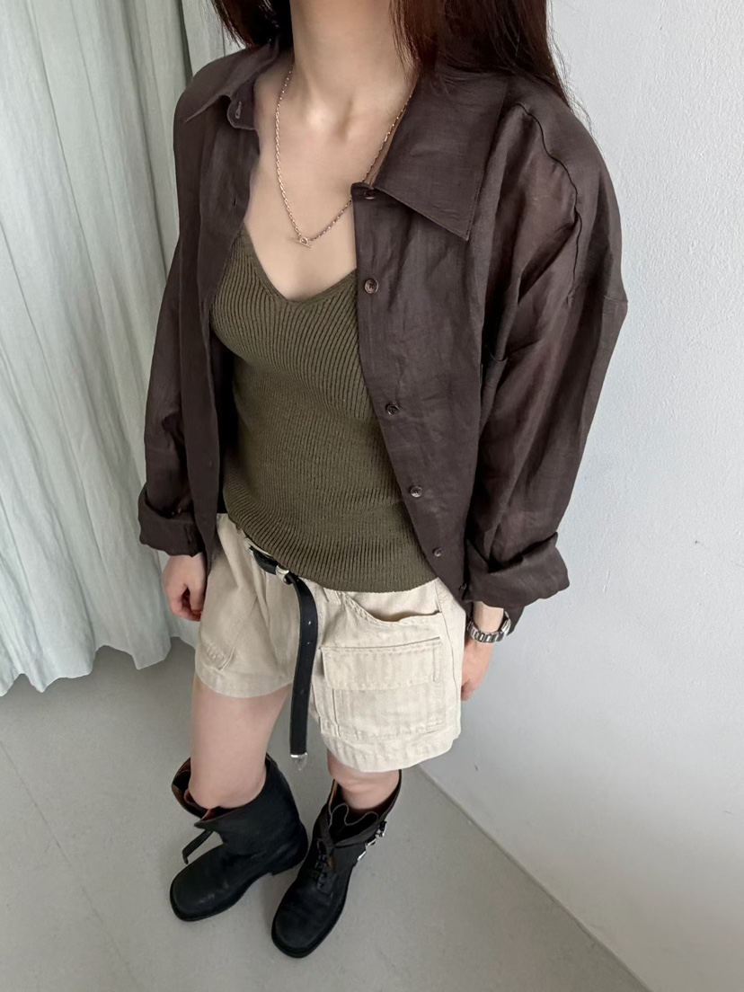 ARKIE/TAF韓國直郵女士新款推薦熱賣人氣襯衫蕾絲衫亞麻布ARKIE/TAF襯衫/蕾絲衫