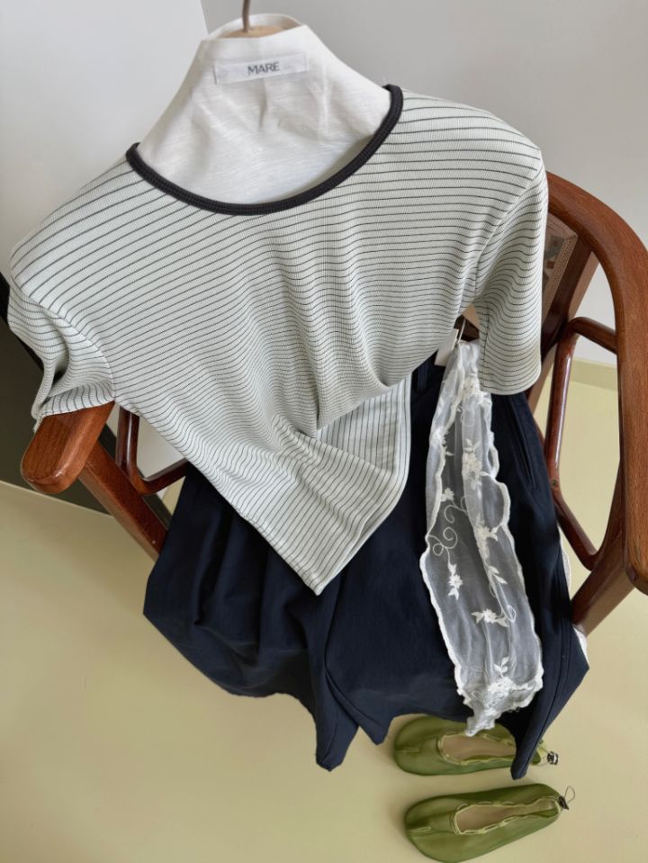 MARE韓國代購女士新品26春夏時尚休閑推薦職業人氣T恤條紋MARET恤