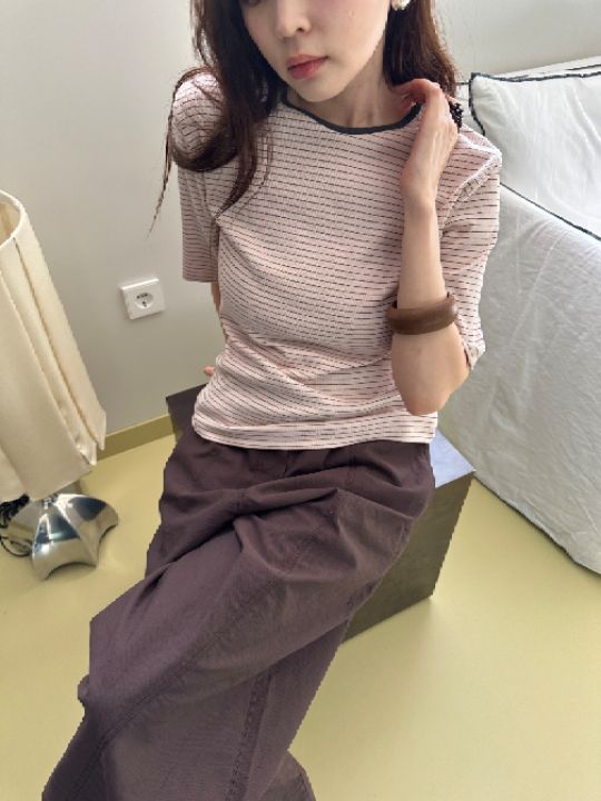 MARE韓國代購女士新品26春夏時尚休閑推薦職業人氣T恤條紋MARET恤圖色3