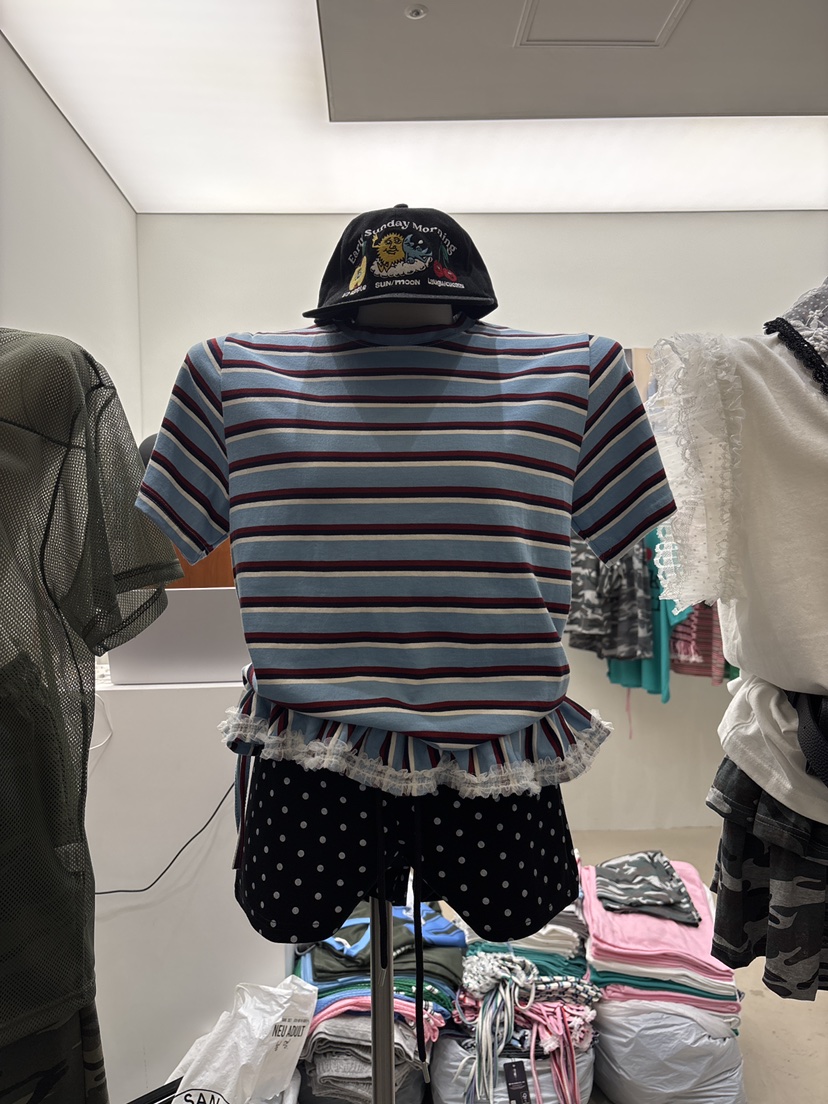 INTHEEND東大門代購女士新款推薦真品休閑職業人氣T恤條紋INTHEENDT恤