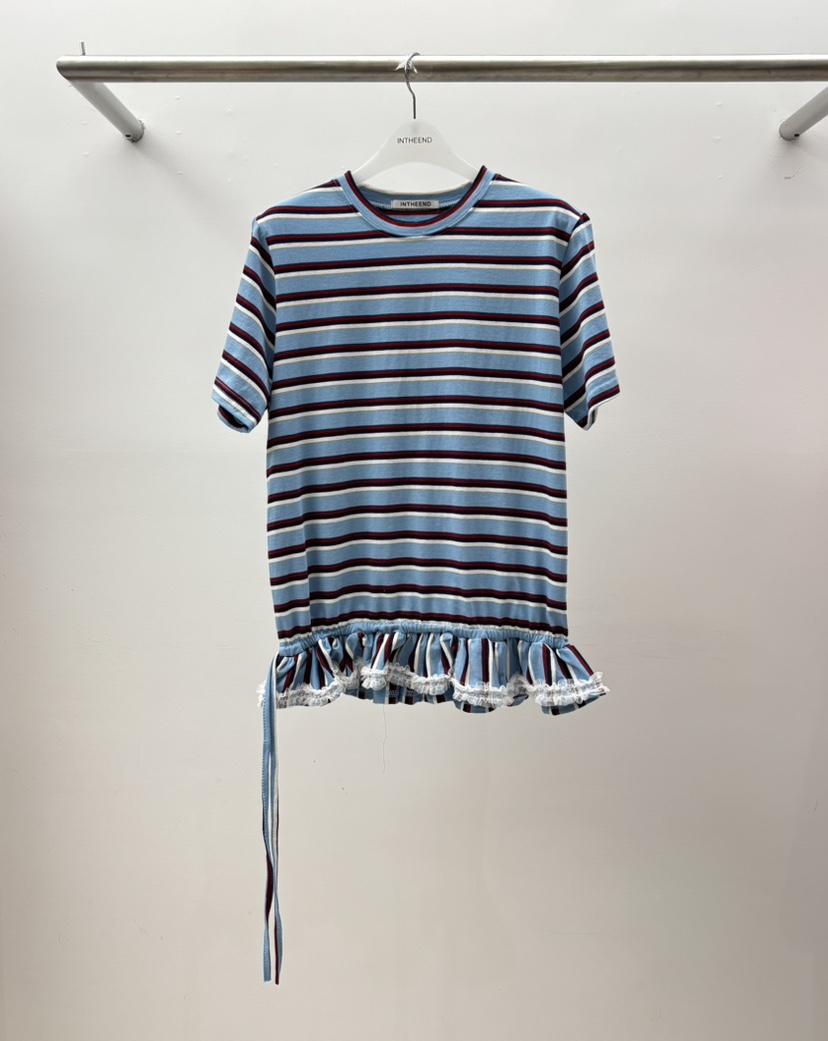 INTHEEND東大門代購女士新款推薦真品休閑職業人氣T恤條紋INTHEENDT恤圖色1