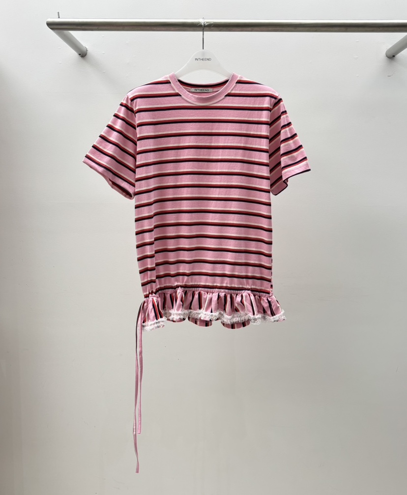 INTHEEND東大門代購女士新款推薦真品休閑職業人氣T恤條紋INTHEENDT恤圖色2