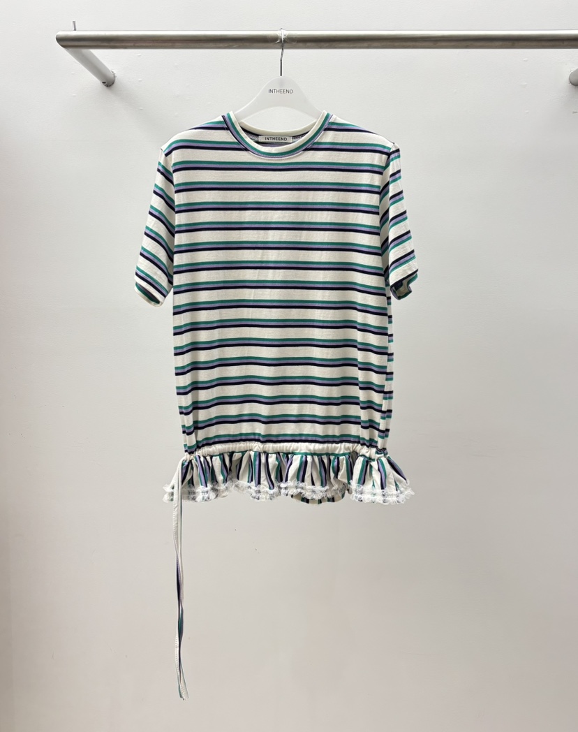 INTHEEND東大門代購女士新款推薦真品休閑職業人氣T恤條紋INTHEENDT恤圖色3