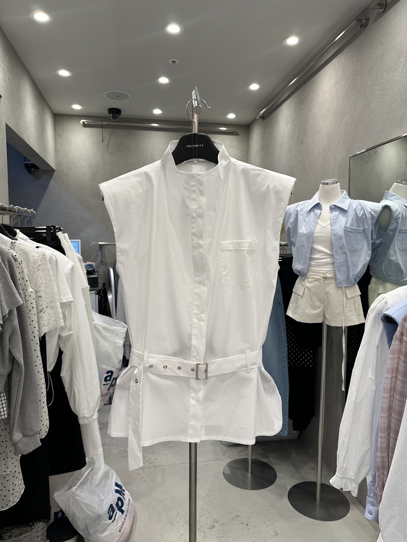 CELEBRITY-A韓國直郵女士新品26春夏休閑襯衫蕾絲衫含腰帶CELEBRITY-A襯衫/蕾絲衫圖色2