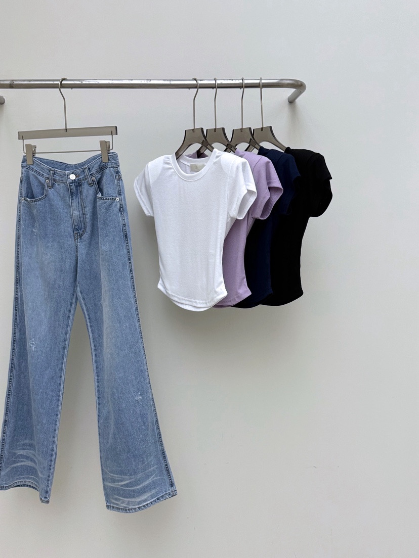 AB韓國直郵實拍女裝新品職業26春夏熱賣休閑人氣時尚牛仔褲AB牛仔褲