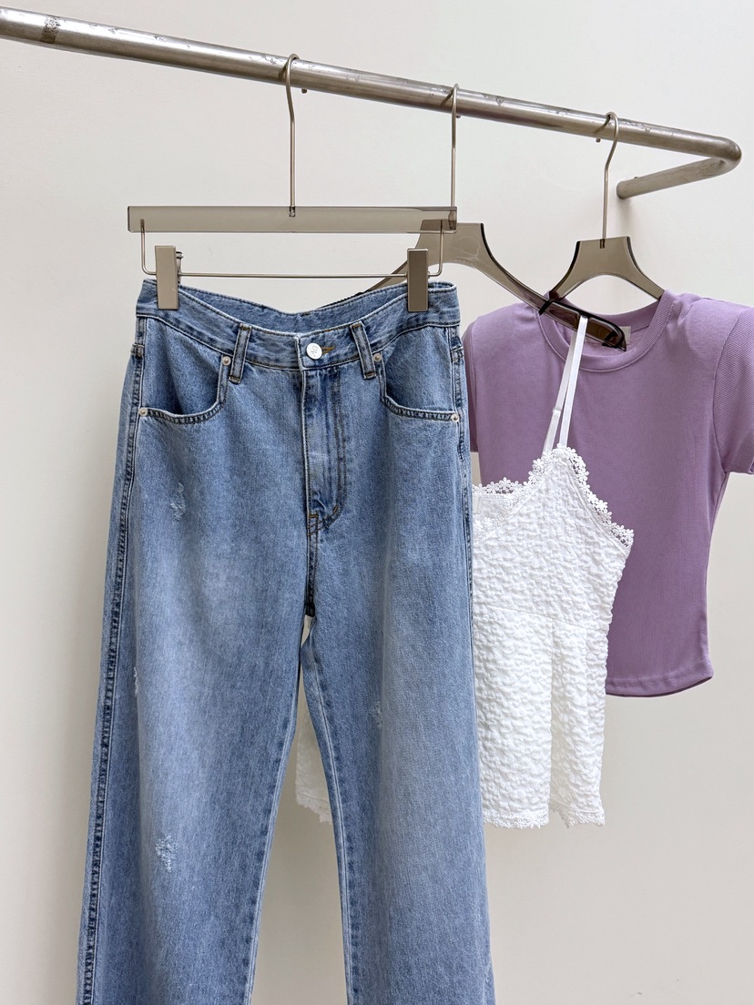 AB韓國直郵實拍女裝新品職業26春夏熱賣休閑人氣時尚牛仔褲AB牛仔褲