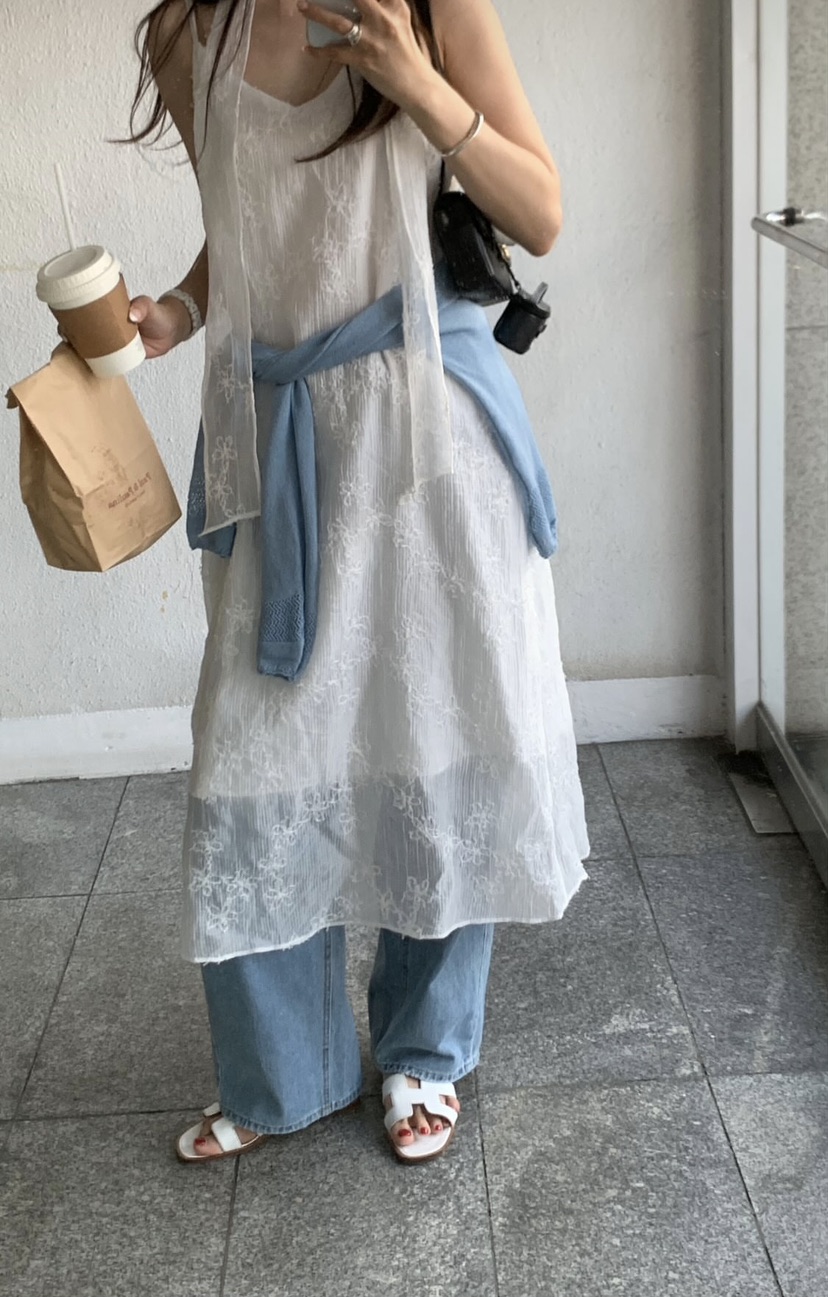 LA CREME東大門代購女裝新品推薦真品休閑人氣連衣裙圍巾LA CREME連衣裙