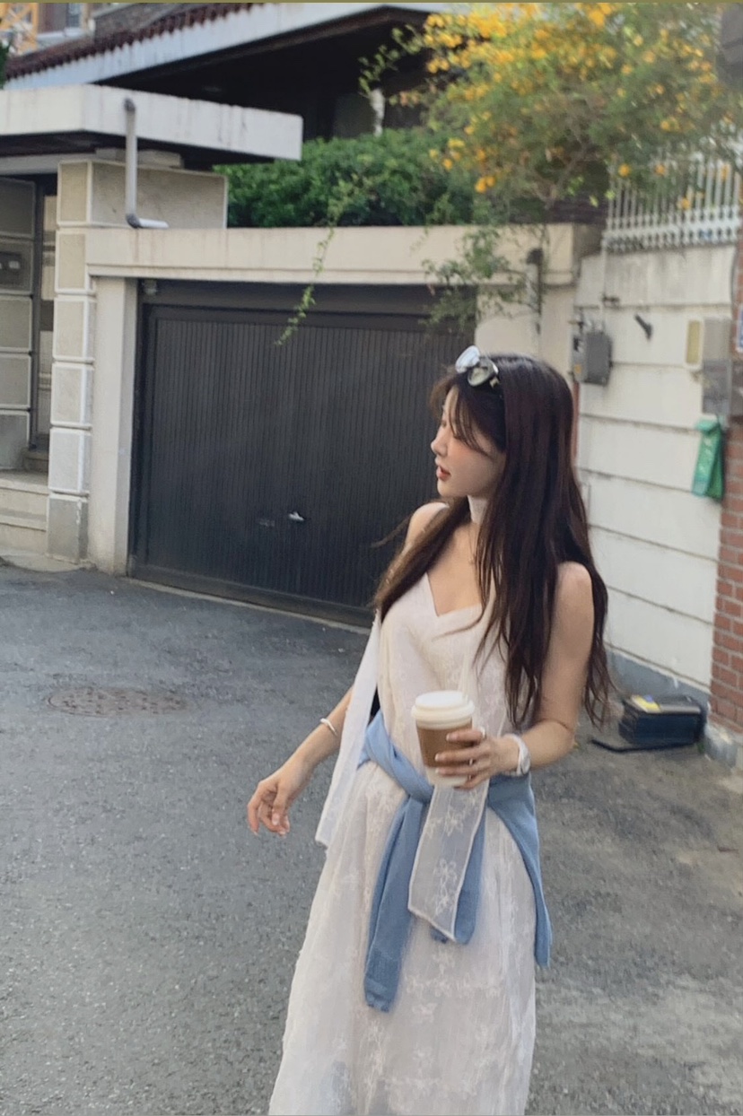 LA CREME東大門代購女裝新品推薦真品休閑人氣連衣裙圍巾LA CREME連衣裙