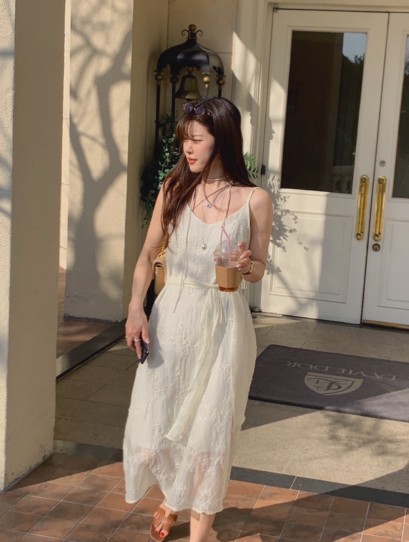 LA CREME東大門代購女裝新品推薦真品休閑人氣連衣裙圍巾LA CREME連衣裙