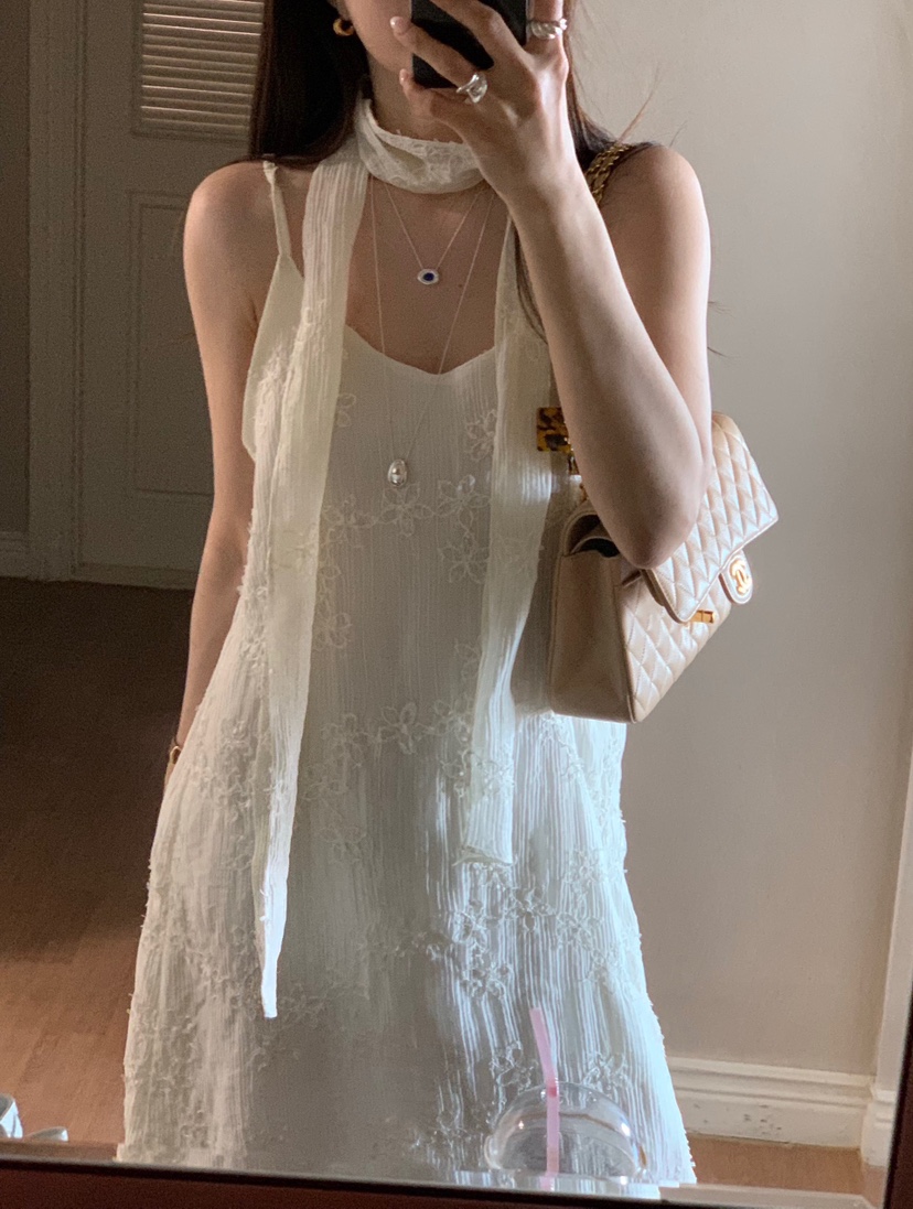 LA CREME東大門代購女裝新品推薦真品休閑人氣連衣裙圍巾LA CREME連衣裙