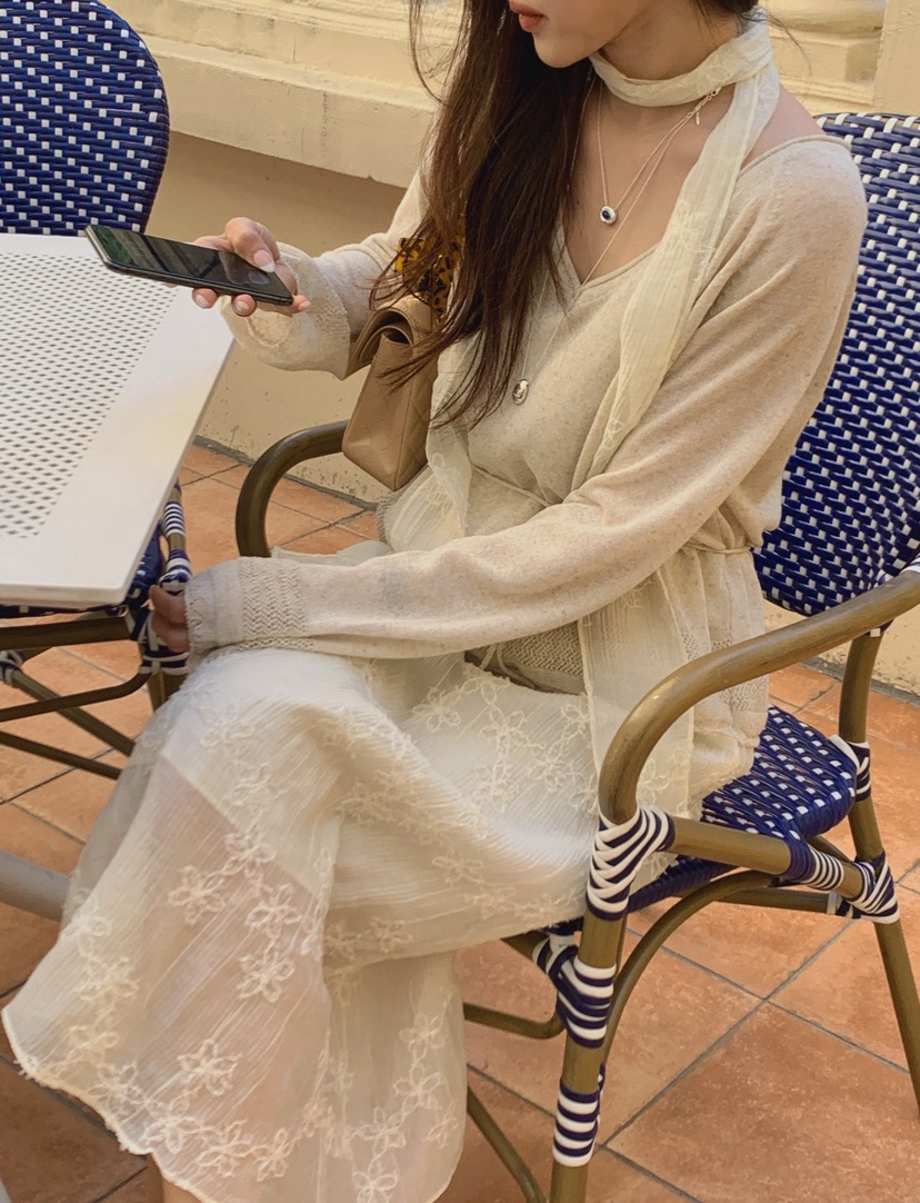 LA CREME東大門代購女裝新品推薦真品休閑人氣連衣裙圍巾LA CREME連衣裙