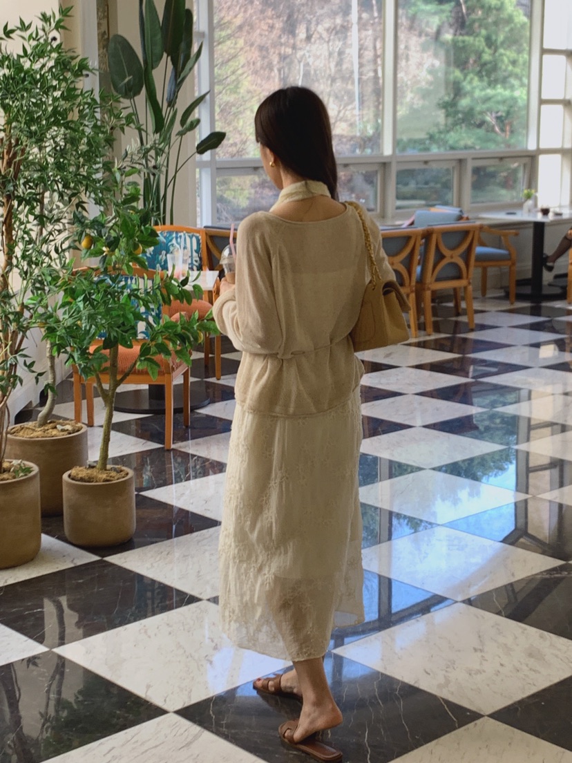 LA CREME東大門代購女裝新品推薦真品休閑人氣連衣裙圍巾LA CREME連衣裙