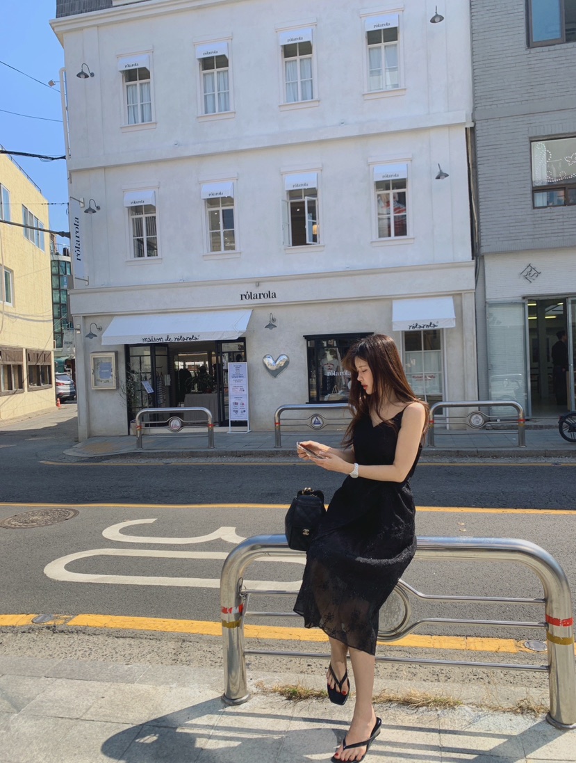 LA CREME東大門代購女裝新品推薦真品休閑人氣連衣裙圍巾LA CREME連衣裙