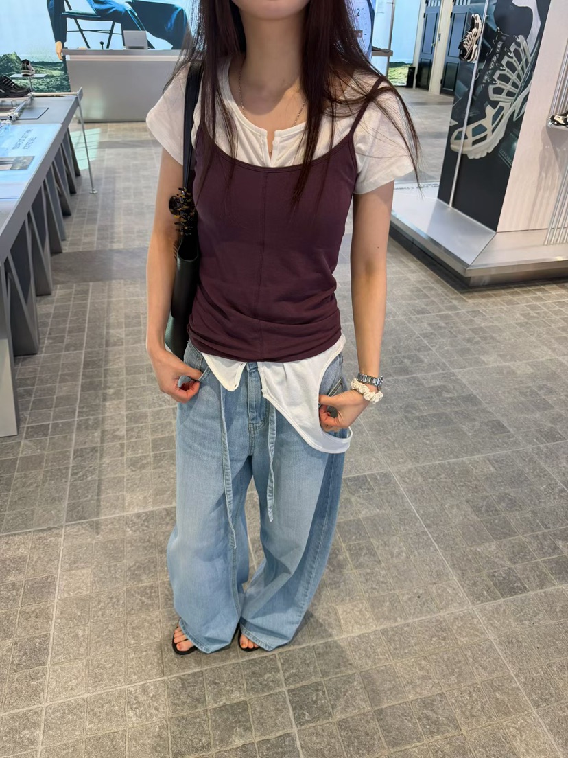 ARKIE/TAF韓國直郵實拍女士新品休閑26春夏T恤不對稱插肩袖ARKIE/TAFT恤