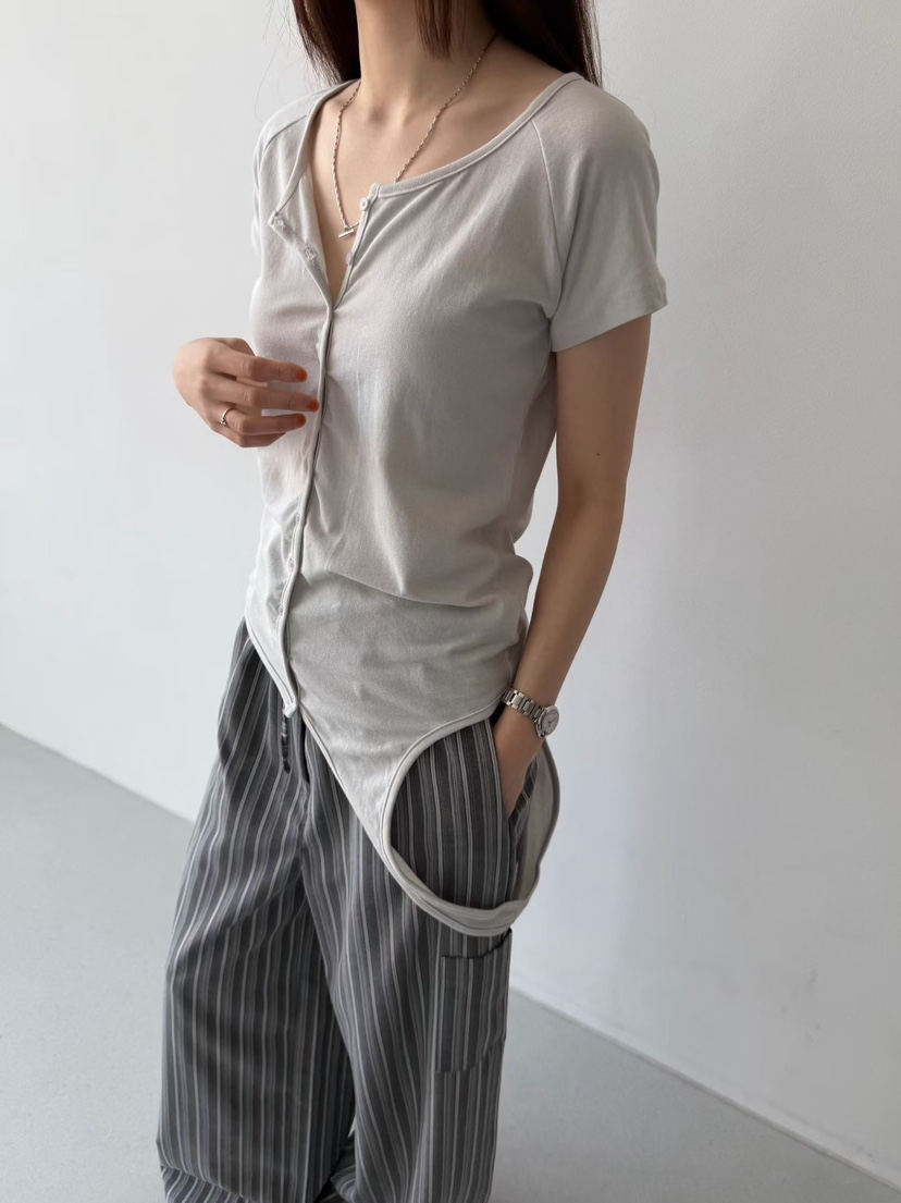 ARKIE/TAF韓國直郵實拍女士新品休閑26春夏T恤不對稱插肩袖ARKIE/TAFT恤