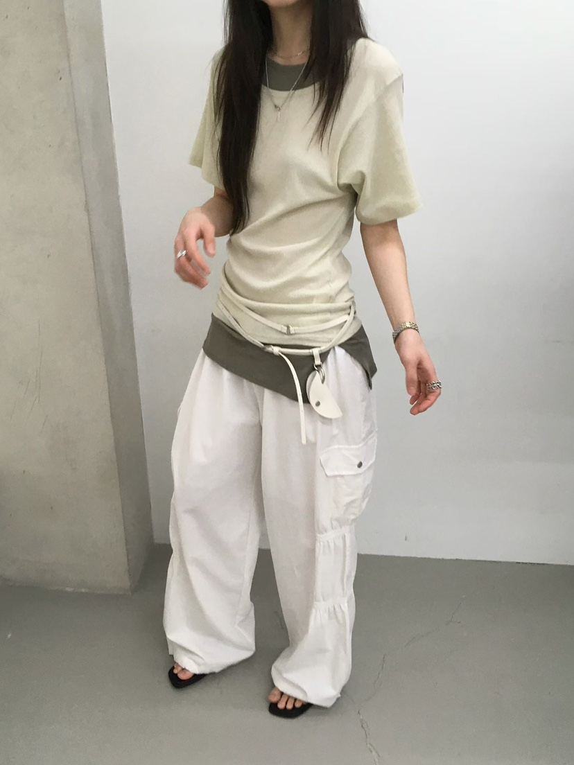 MINIMUZE東大門實拍女士新款26春夏職業時尚休閑褲口袋褶皺MINIMUZE休閑褲