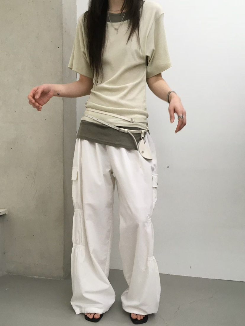 MINIMUZE東大門實拍女士新款26春夏職業時尚休閑褲口袋褶皺MINIMUZE休閑褲