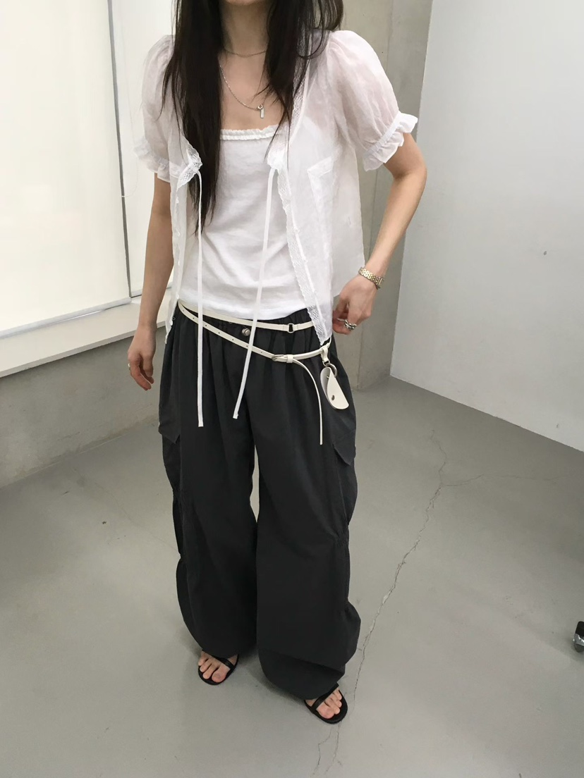 MINIMUZE東大門實拍女士新款26春夏職業時尚休閑褲口袋褶皺MINIMUZE休閑褲