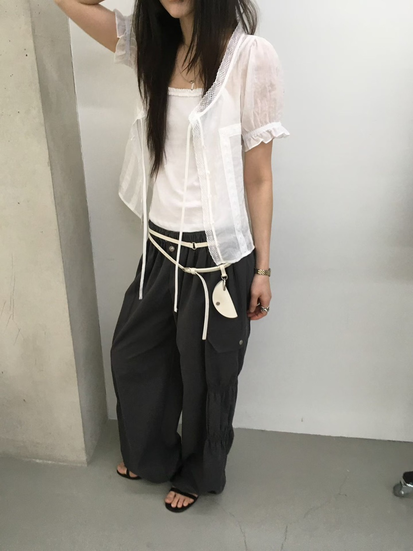 MINIMUZE東大門實拍女士新款26春夏職業時尚休閑褲口袋褶皺MINIMUZE休閑褲