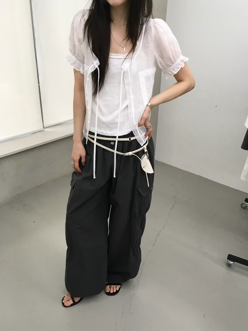 MINIMUZE東大門實拍女士新款26春夏職業時尚休閑褲口袋褶皺MINIMUZE休閑褲