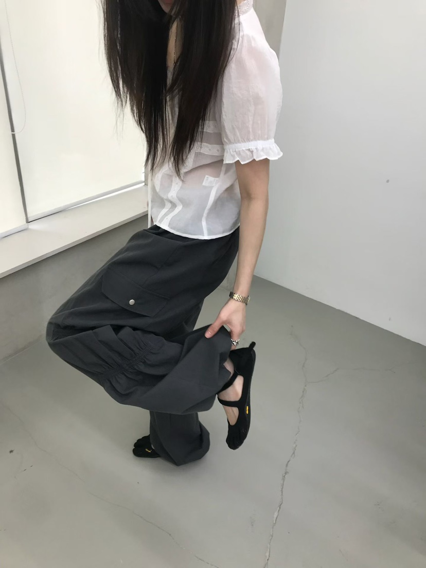 MINIMUZE東大門實拍女士新款26春夏職業時尚休閑褲口袋褶皺MINIMUZE休閑褲