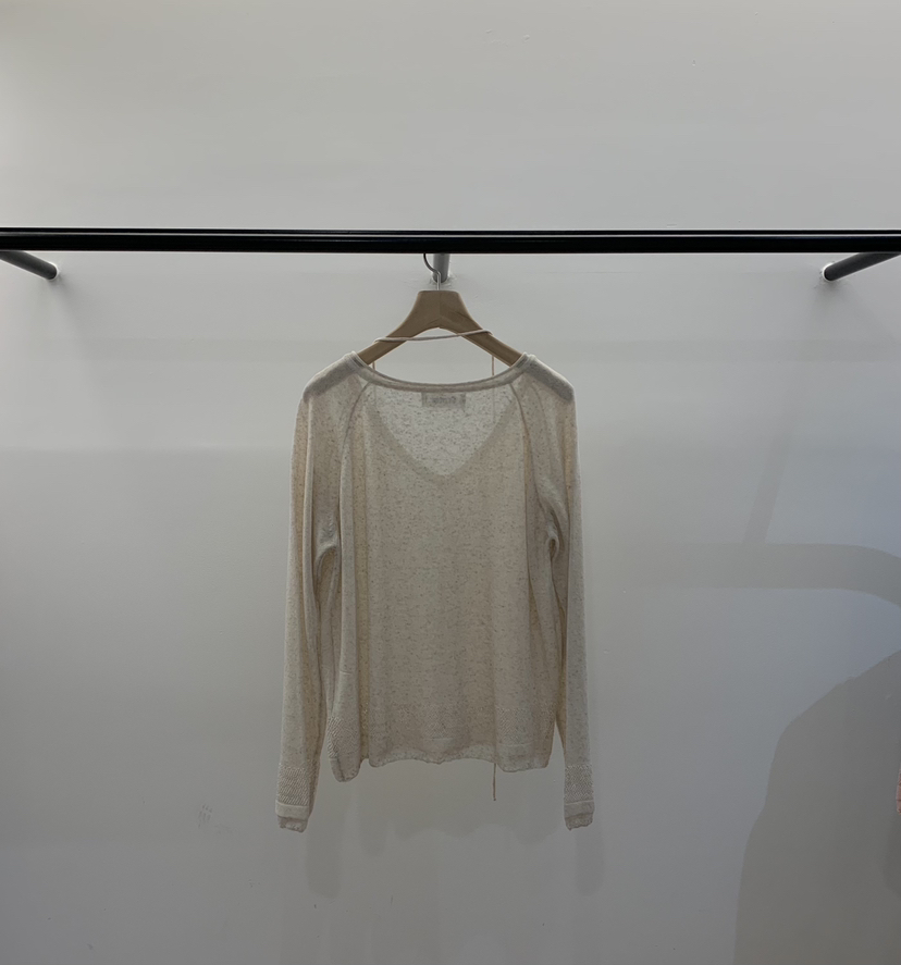 LA CREME韓國直郵實拍女士新款熱賣時尚針織衫亞麻布含繩LA CREME針織衫