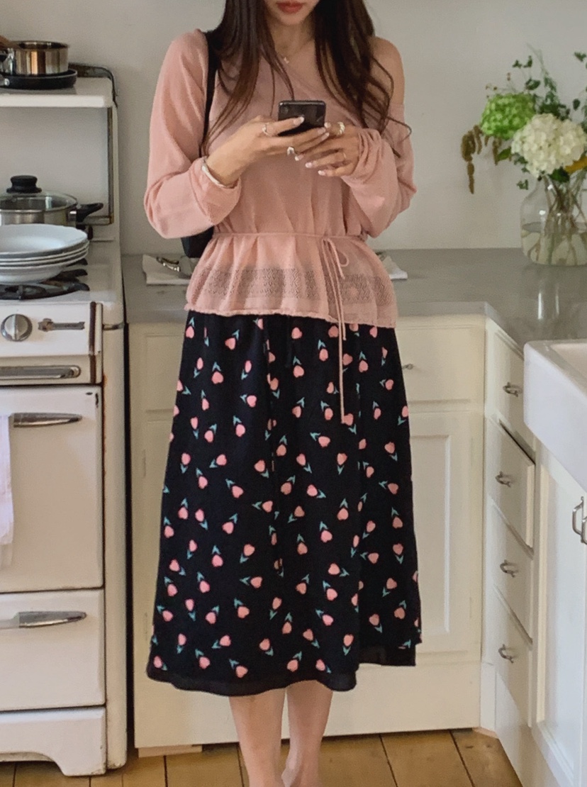 LA CREME韓國直郵實拍女士新款熱賣時尚針織衫亞麻布含繩LA CREME針織衫