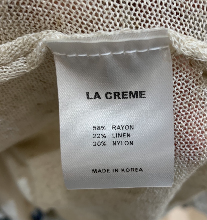 LA CREME韓國直郵實拍女士新款熱賣時尚針織衫亞麻布含繩LA CREME針織衫