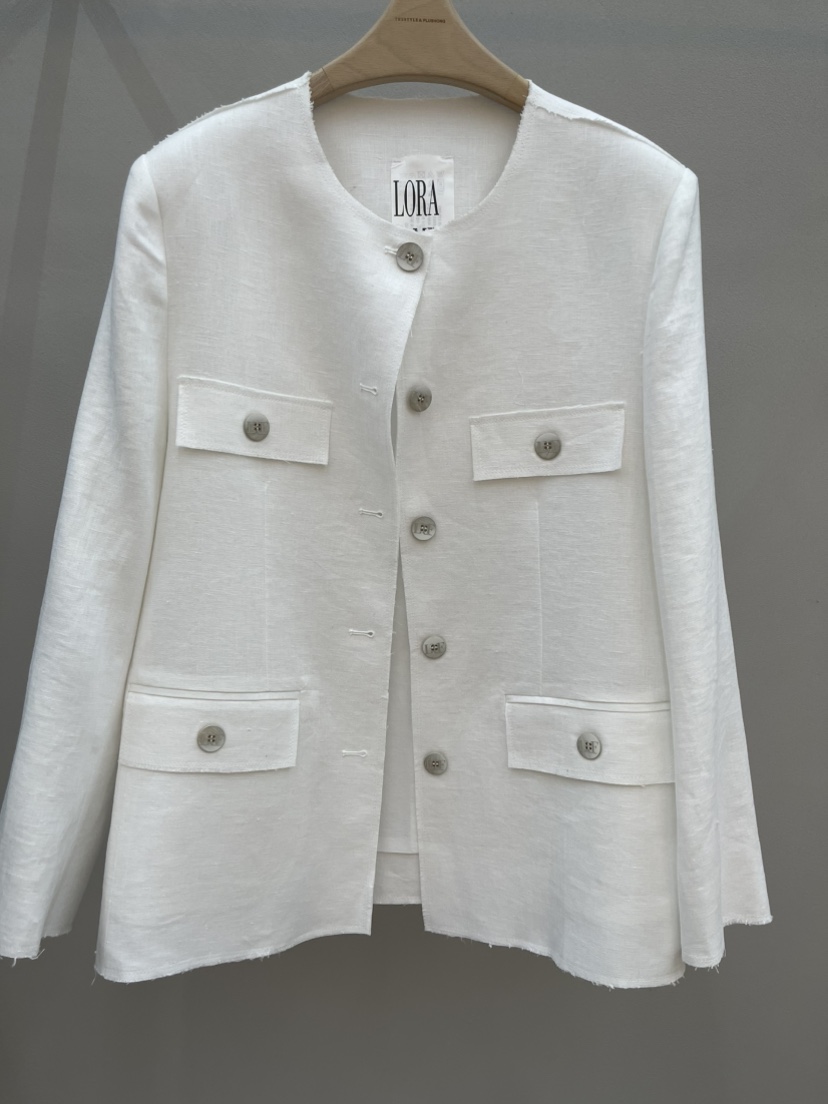 PLUS HONG-P韓國代購女士新款熱賣推薦真品夾克口袋亞麻LORA FAMILY/PLUS HONG夾克