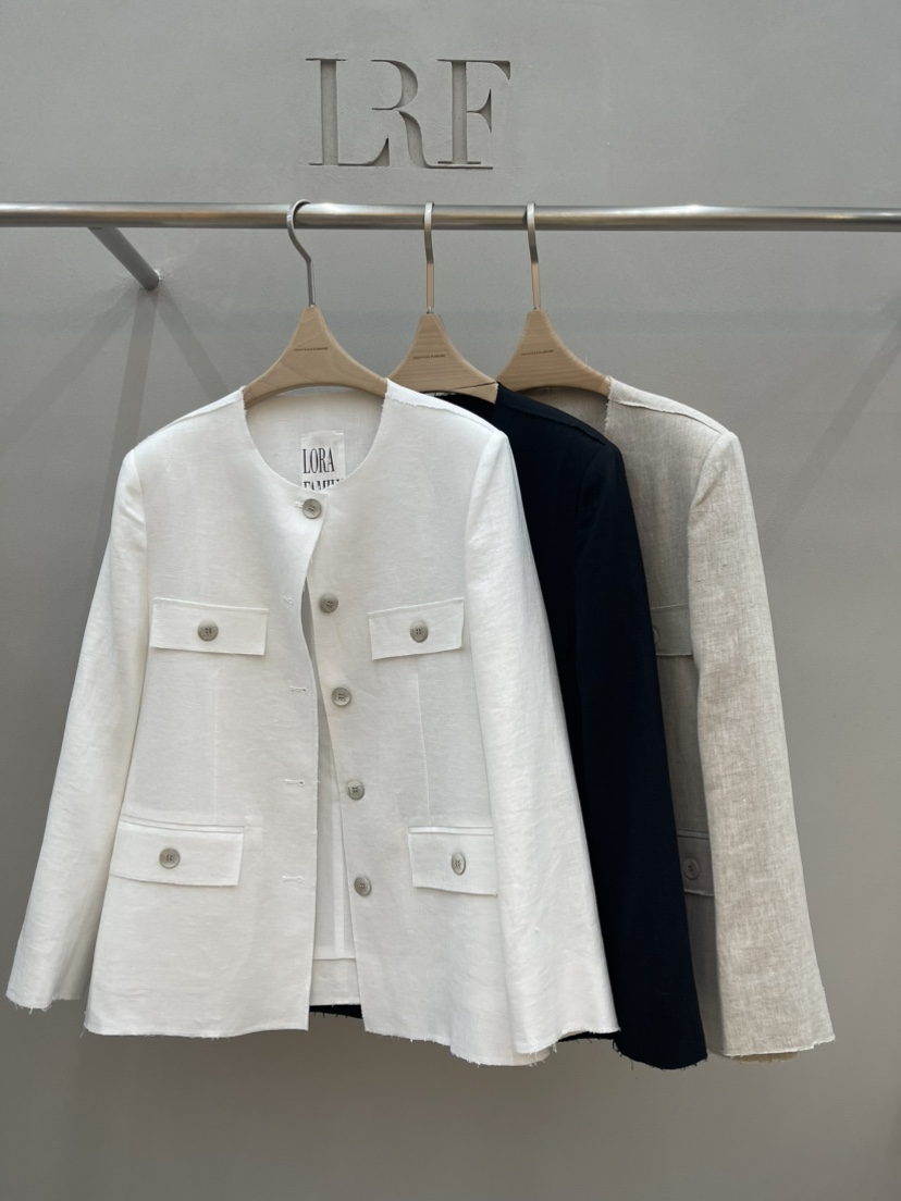 PLUS HONG-P韓國代購女士新款熱賣推薦真品夾克口袋亞麻LORA FAMILY/PLUS HONG夾克