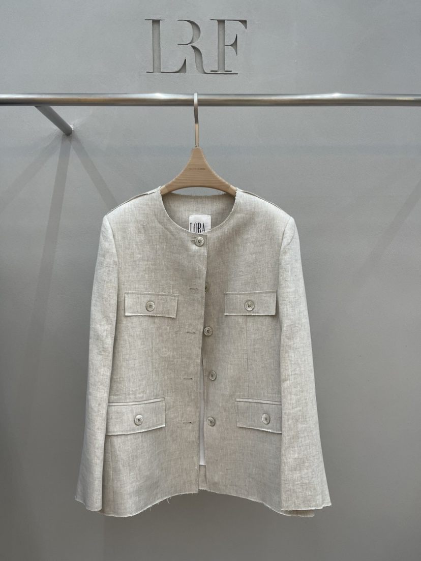 PLUS HONG-P韓國代購女士新款熱賣推薦真品夾克口袋亞麻LORA FAMILY/PLUS HONG夾克圖色1