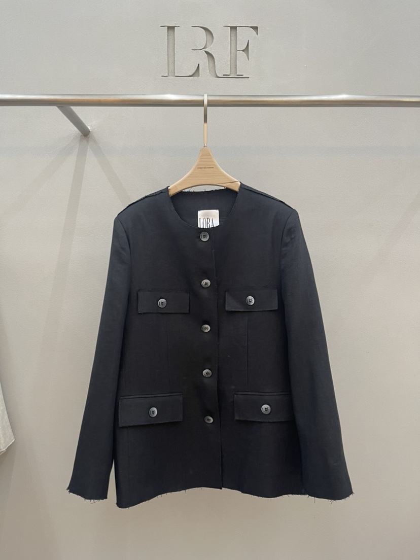 PLUS HONG-P韓國代購女士新款熱賣推薦真品夾克口袋亞麻LORA FAMILY/PLUS HONG夾克圖色2