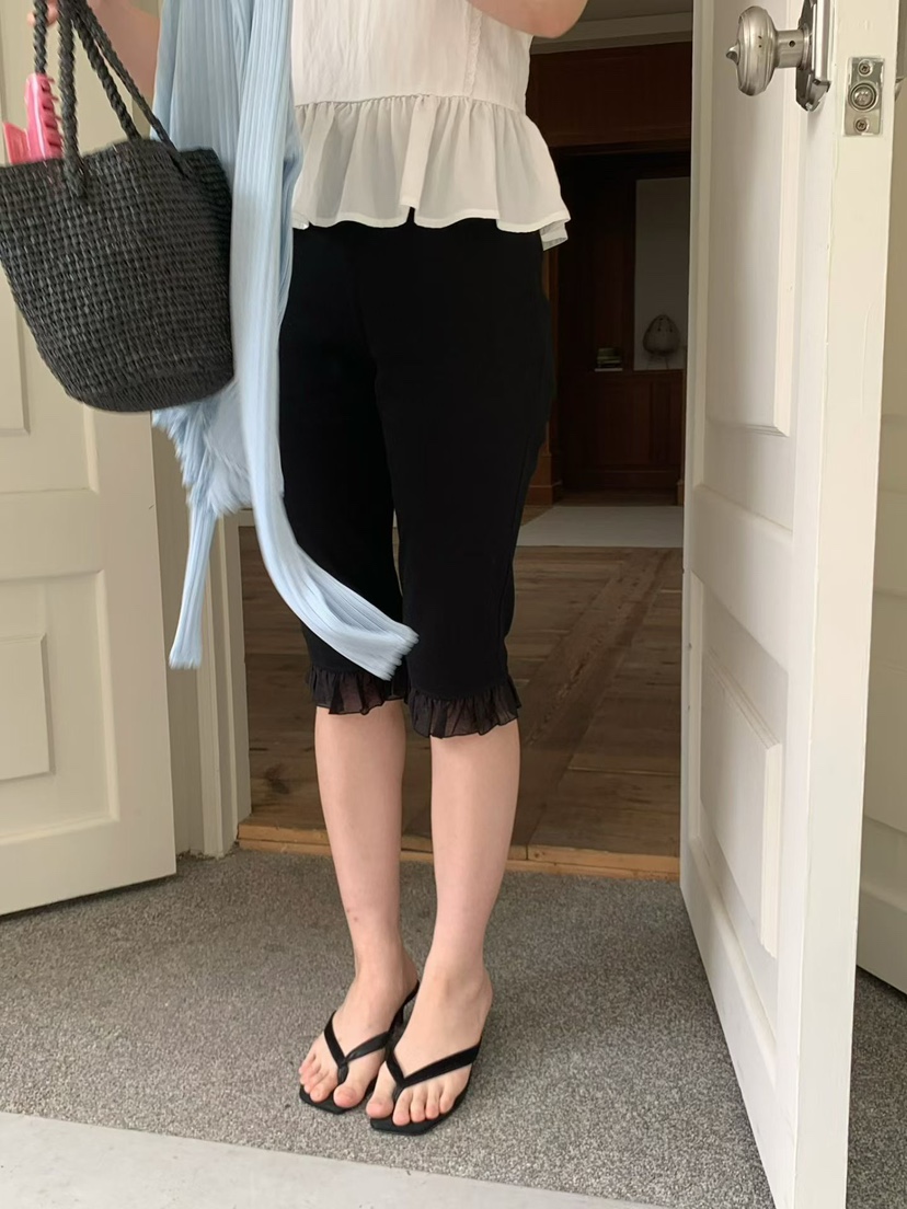 SYMBOL韓國直郵女士新款職業真品推薦26春夏短褲荷葉邊緊身褲SYMBOL短褲圖色2