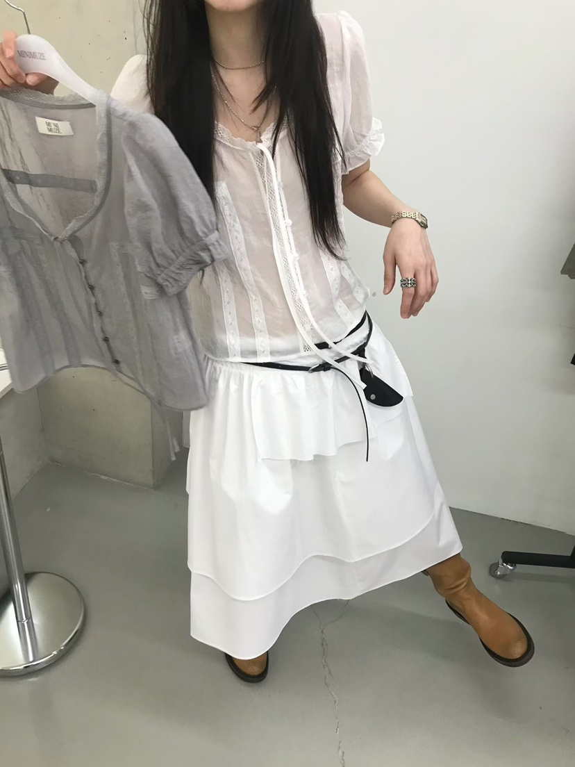 MINIMUZE韓國東大門代購女裝新款時尚人氣職業襯衫蕾絲衫MINIMUZE襯衫/蕾絲衫