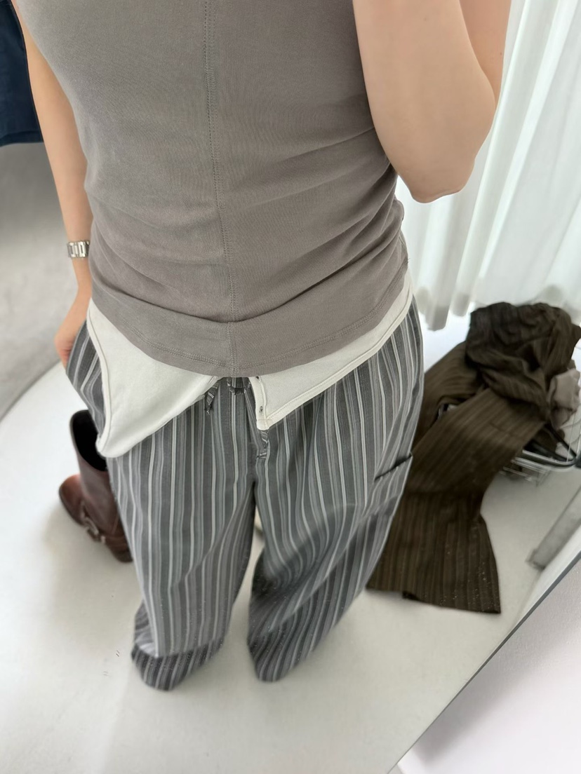 ARKIE/TAF韓國東大門直郵女裝新款時尚休閑人氣休閑褲條紋ARKIE/TAF休閑褲