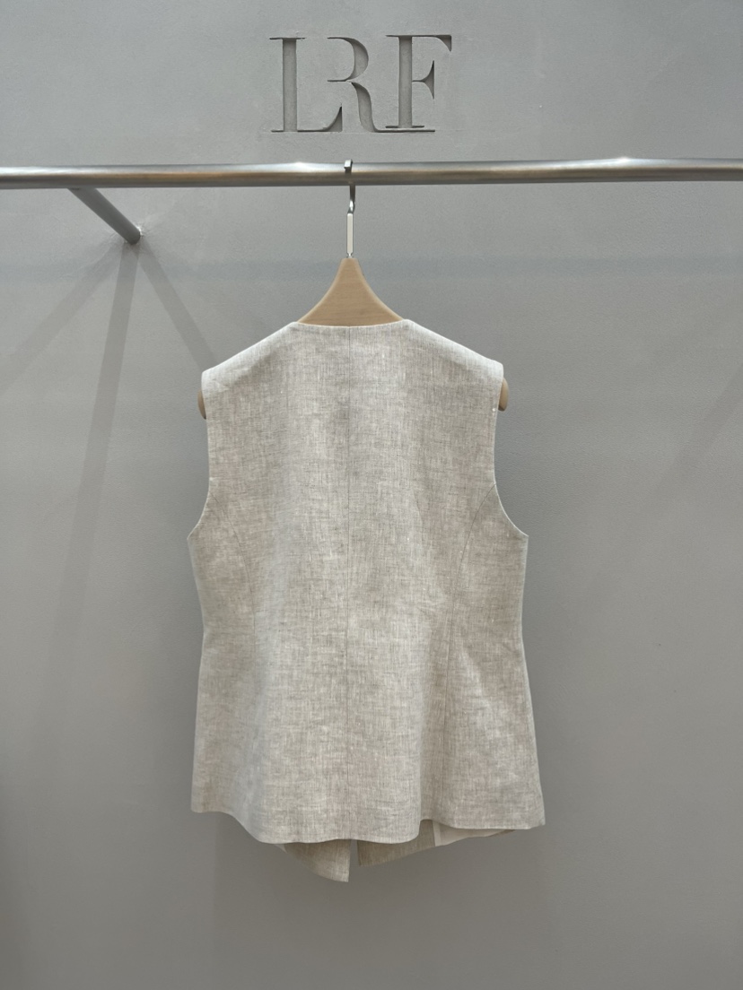 PLUS HONG-P韓國代購女裝新品熱賣26春夏推薦職業馬甲亞麻LORA FAMILY/PLUS HONG馬甲