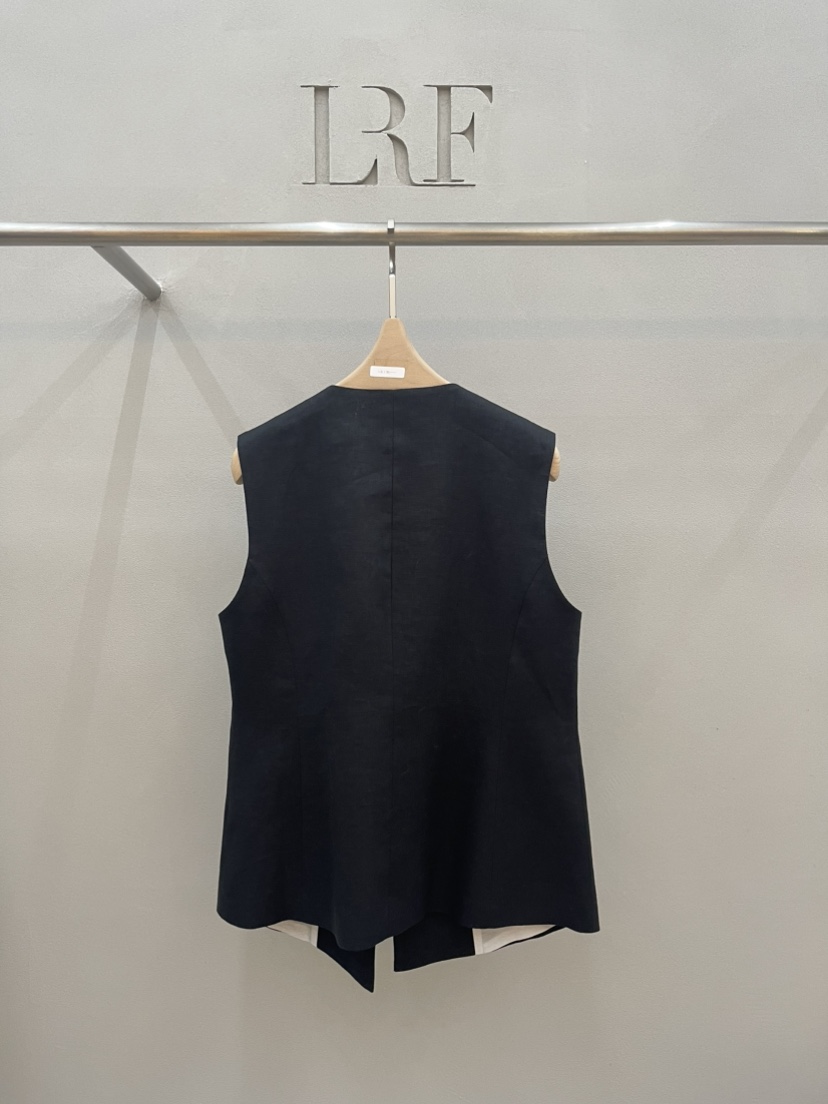 PLUS HONG-P韓國代購女裝新品熱賣26春夏推薦職業馬甲亞麻LORA FAMILY/PLUS HONG馬甲