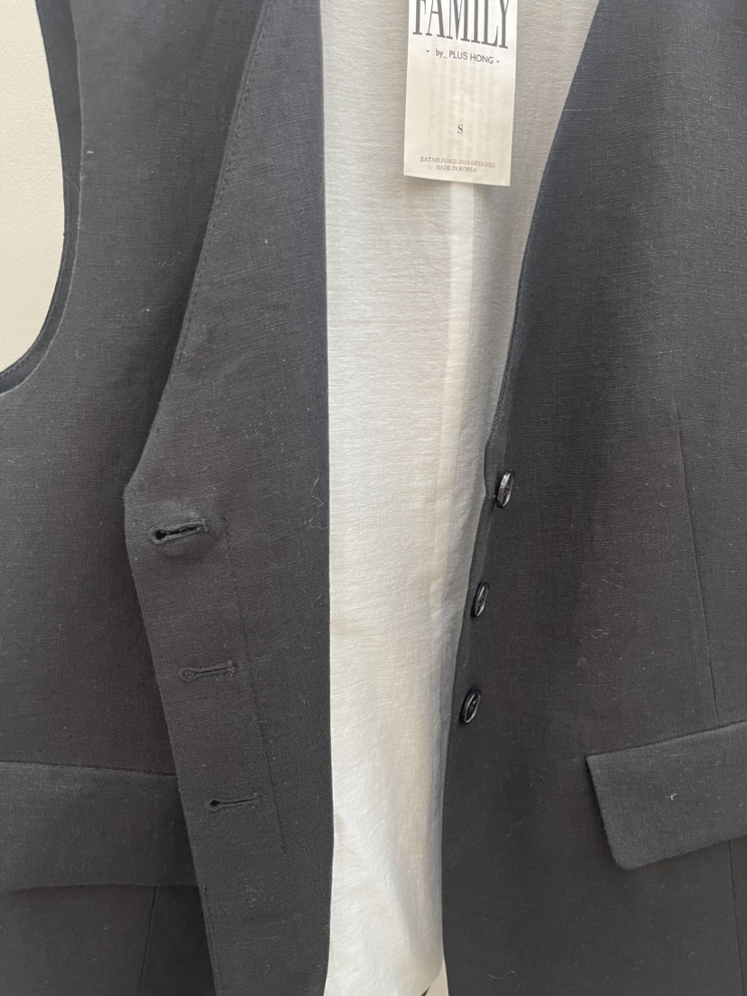 PLUS HONG-P韓國代購女裝新品熱賣26春夏推薦職業馬甲亞麻LORA FAMILY/PLUS HONG馬甲