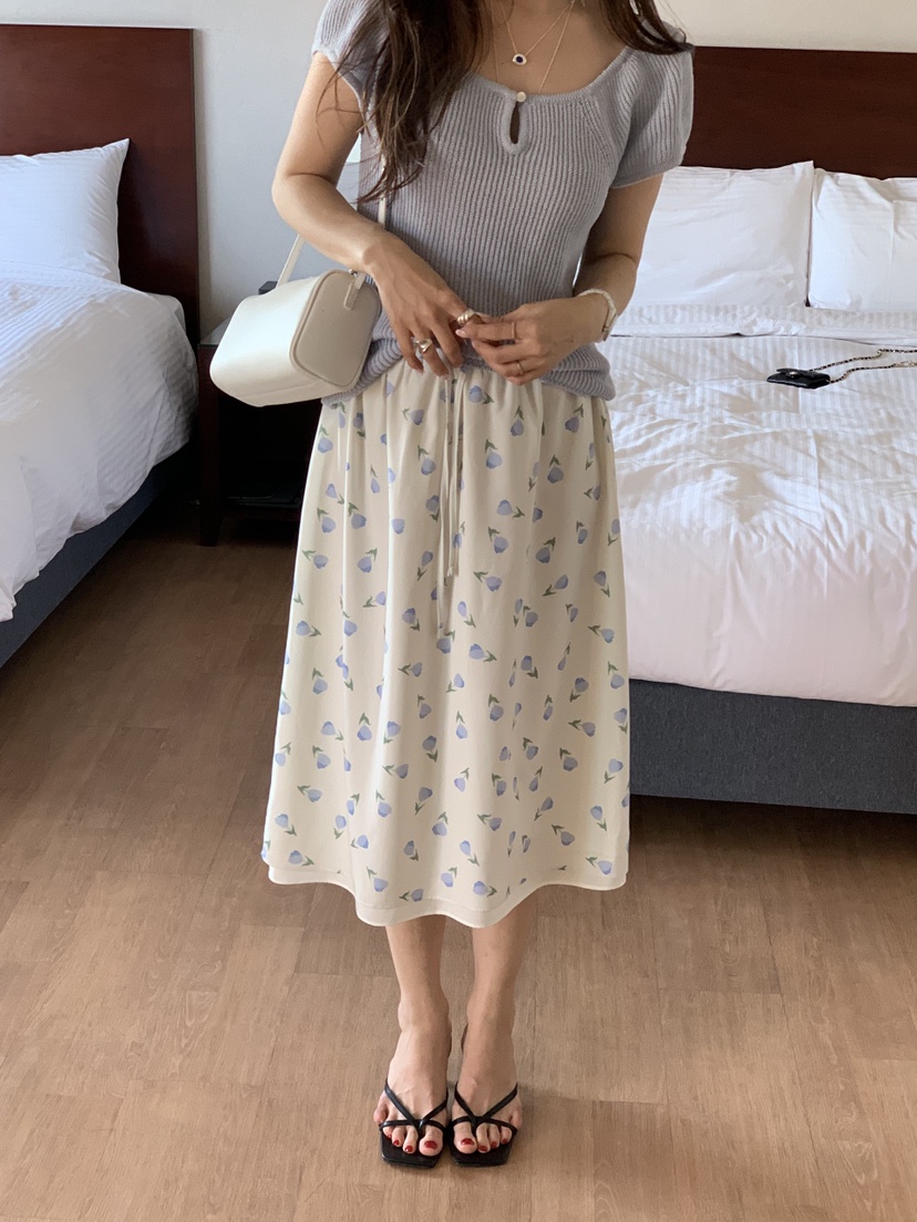 LA CREME韓國直郵實拍女裝新品休閑時尚人氣半身裙中短裙LA CREME半身裙/中短裙