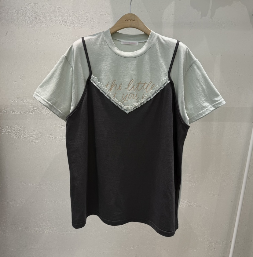 LOVABLE韓國東大門代購女士新品人氣休閑26春夏T恤假兩件LOVABLET恤