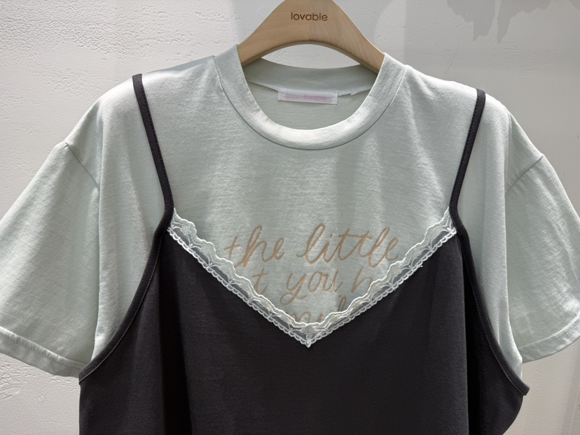 LOVABLE韓國東大門代購女士新品人氣休閑26春夏T恤假兩件LOVABLET恤