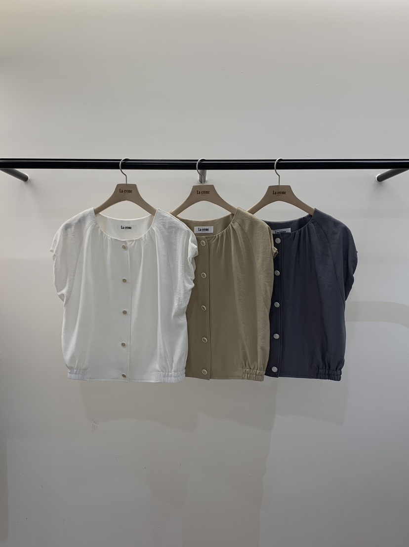 LA CREME韓國直郵女裝新品熱賣職業推薦襯衫蕾絲衫亞麻燈籠LA CREME襯衫/蕾絲衫