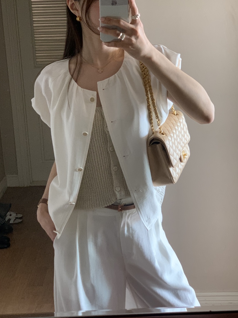 LA CREME韓國直郵女裝新品熱賣職業推薦襯衫蕾絲衫亞麻燈籠LA CREME襯衫/蕾絲衫