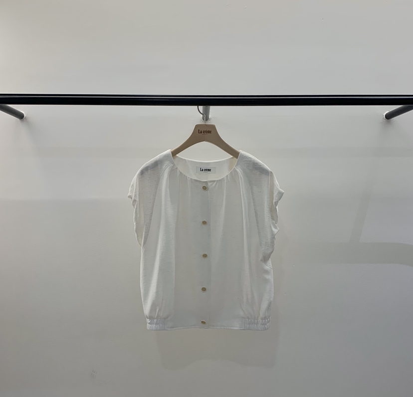 LA CREME韓國直郵女裝新品熱賣職業推薦襯衫蕾絲衫亞麻燈籠LA CREME襯衫/蕾絲衫圖色1